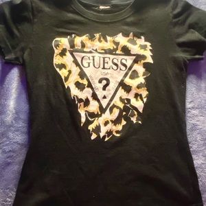 guess cheetah print tee